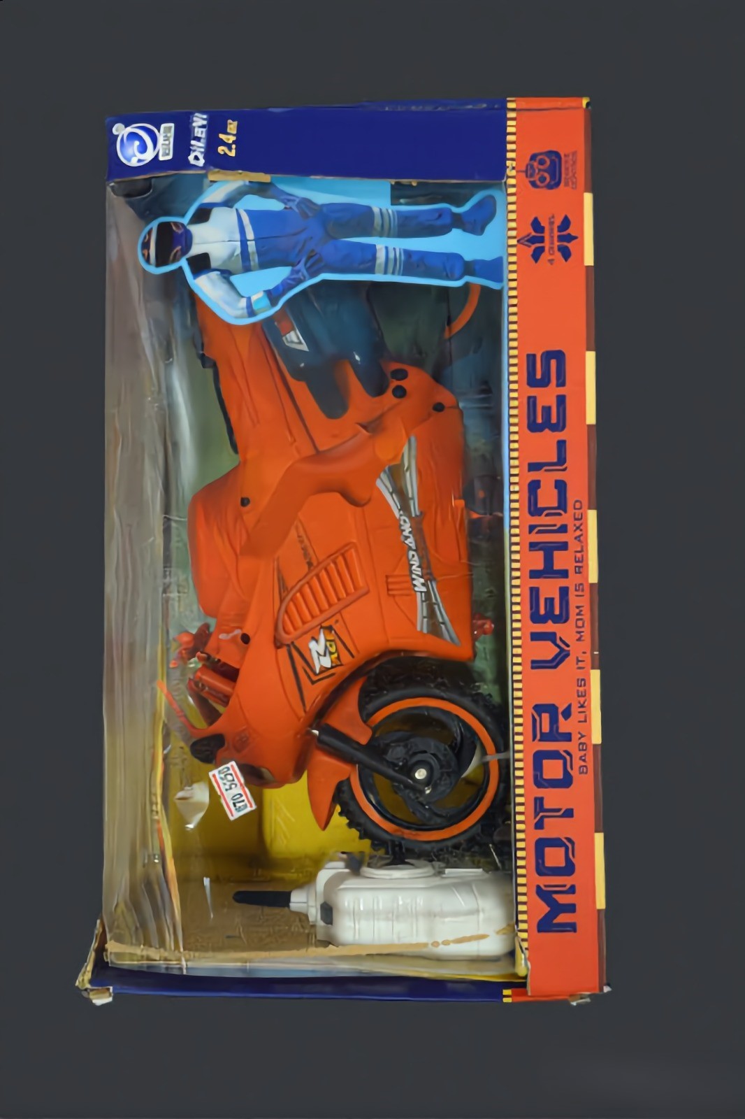 High-Speed RC Remote Control Racing Motorcycle – 2.4GHz Superbike Toy with Stabilizing Wheels (Orange)