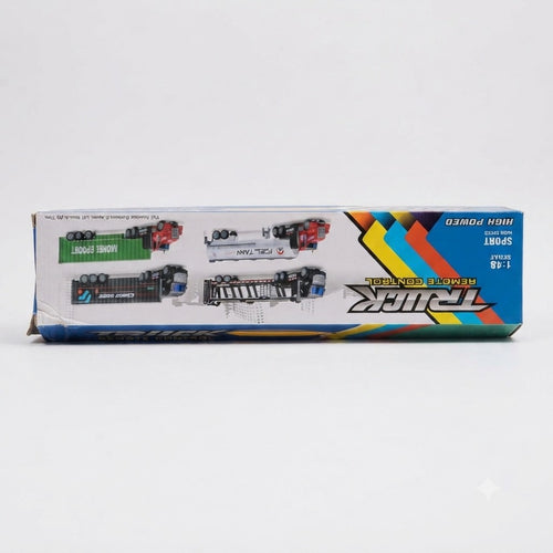 1:48 Scale Remote Control Toy Hauler &amp; Car Transporter Truck (Ages 3+)
