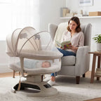 Deluxe Automatic Soothing Baby Cradle – Smart Motorized Infant Glide Bassinet with Adjustable Sun Canopy