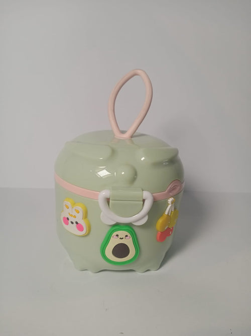 Avocado-Friend Portable Kids Snack Box – Airtight Milk Powder Dispenser with Silicone Loop Handle