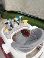 AZ Baby Aviator 2-in-1 Smart Walker &amp; Interactive Steering Play Center (Crimson Red &amp; Slate Gray)