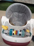 AZ Baby Aviator 2-in-1 Smart Walker &amp; Interactive Steering Play Center (Crimson Red &amp; Slate Gray)