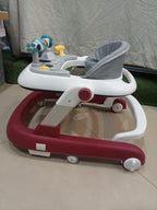 AZ Baby Aviator 2-in-1 Smart Walker &amp; Interactive Steering Play Center (Crimson Red &amp; Slate Gray)