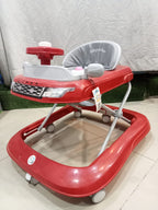 AZ Baby Supercar 2-in-1 Racer Walker &amp; Interactive Steering Play Center (Sporty Red &amp; Slate Gray)