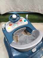 AZ Baby Grand Tourer 2-in-1 Luxury Walker &amp; Interactive Steering Play Center (Deep Ocean Blue &amp; Slate Gray)