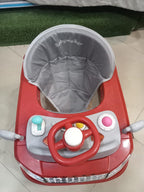 AZ Baby Supercar 2-in-1 Racer Walker &amp; Interactive Steering Play Center (Sporty Red &amp; Slate Gray)