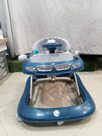 AZ Baby Grand Tourer 2-in-1 Luxury Walker &amp; Interactive Steering Play Center (Deep Ocean Blue &amp; Slate Gray)