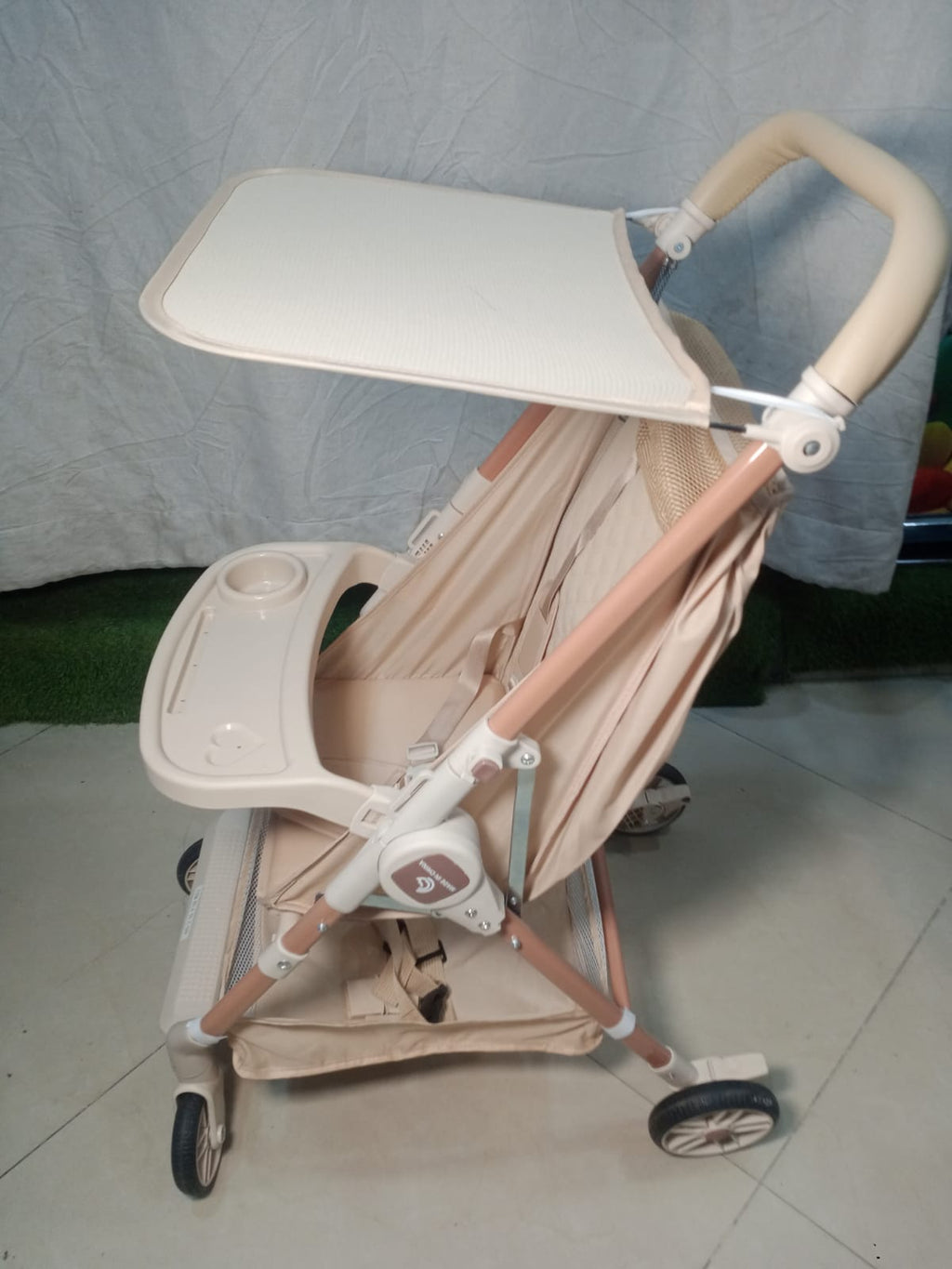 Nest-Comfort Lightweight Toddler Stroller – Compact City Pram with Removable Snack Tray &amp; Storage Basket