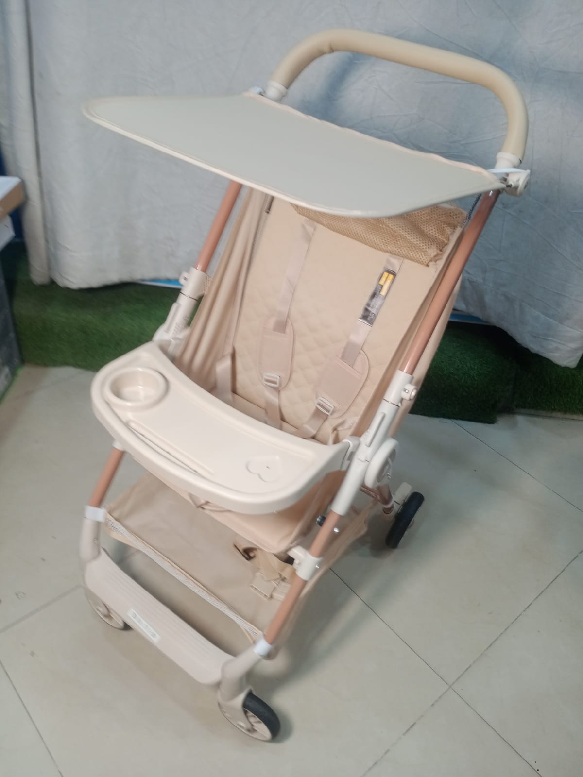 Nest-Comfort Lightweight Toddler Stroller – Compact City Pram with Removable Snack Tray &amp; Storage Basket