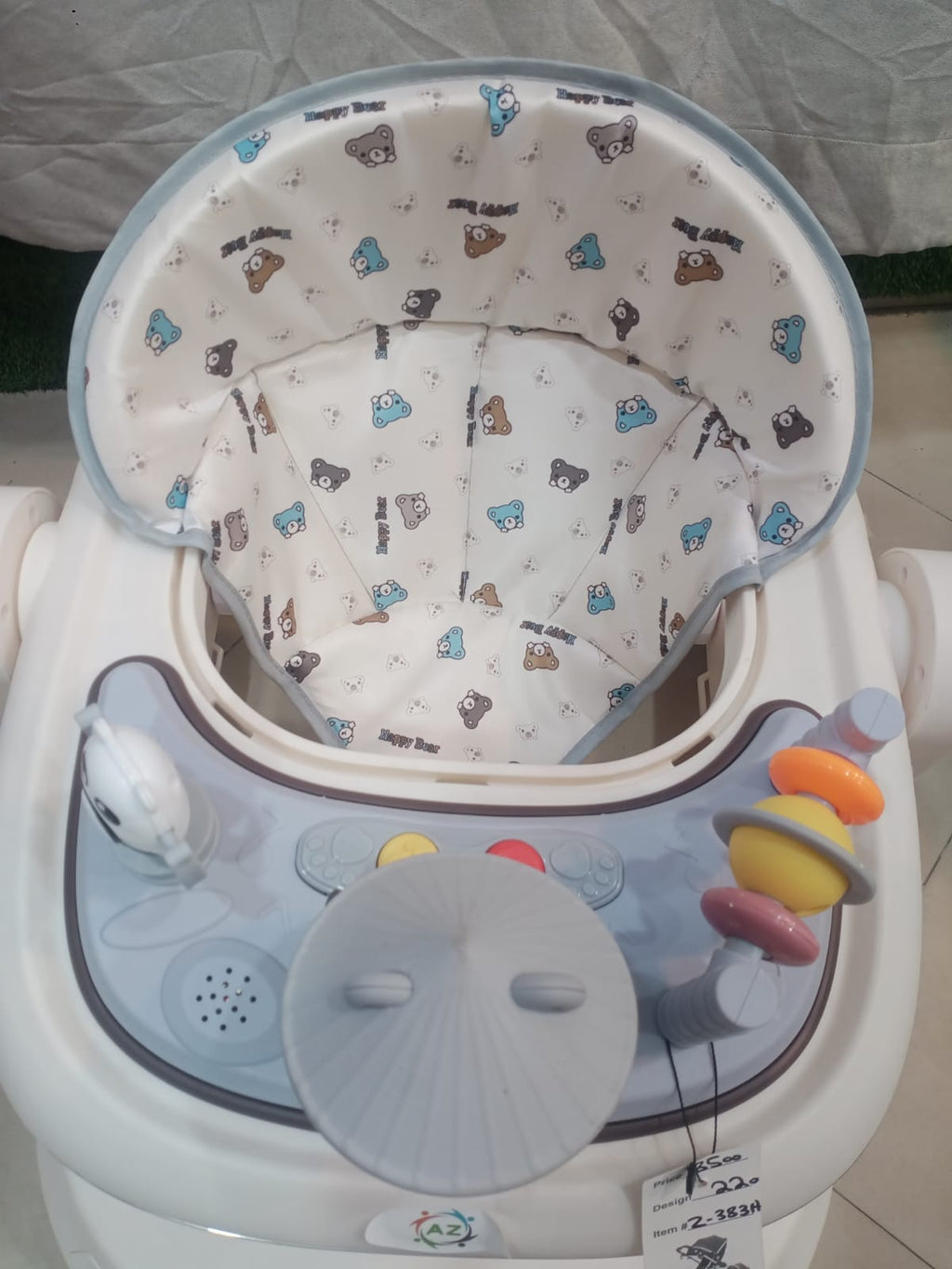 AZ Baby Panda Playtime 2-in-1 Baby Walker &amp; Interactive Activity Center (Cream White)