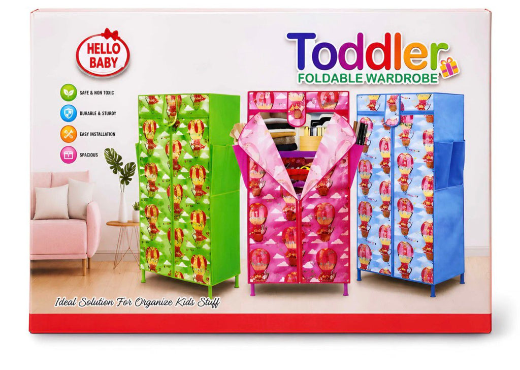 Deluxe Portable Kids Closet Storage Cabinet – Multi-Tier Foldable Children Wardrobe with Dustproof Zipper Cover