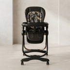 Onyx Luxe Adjustable Folding High Chair – Botanical Black &amp; Rose Gold