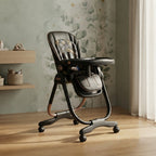 Onyx Luxe Adjustable Folding High Chair – Botanical Black &amp; Rose Gold
