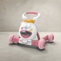 Angled view of musical bear-design baby push walker