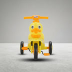 Yellow duck kids tricycle, front view