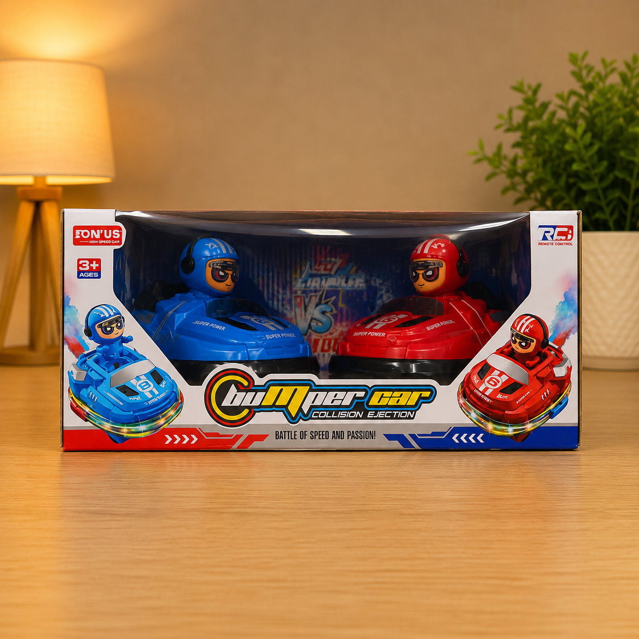 Interactive RC Bumper Car Set – 2-Pack Collision Ejection Remote Control Toy Cars (Red vs. Blue)