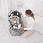 Mastela 4-in-1 Deluxe Multi-Functional Bassinet &amp; Infant Rocker – Convertible High-Chair, Auto Swing, and Toddler Seat