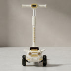Front view of jeep-style kids scooter with headlights design