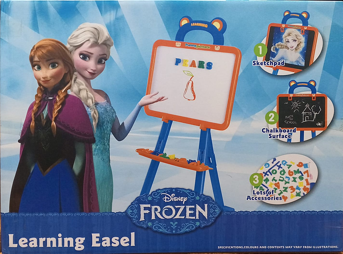 3-in-1 kids learning easel with chalkboard and magnetic whiteboard, boxed set